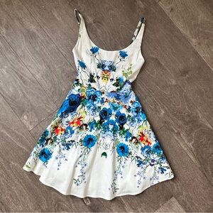 Lulus Stunning Abstract Floral Print Dress